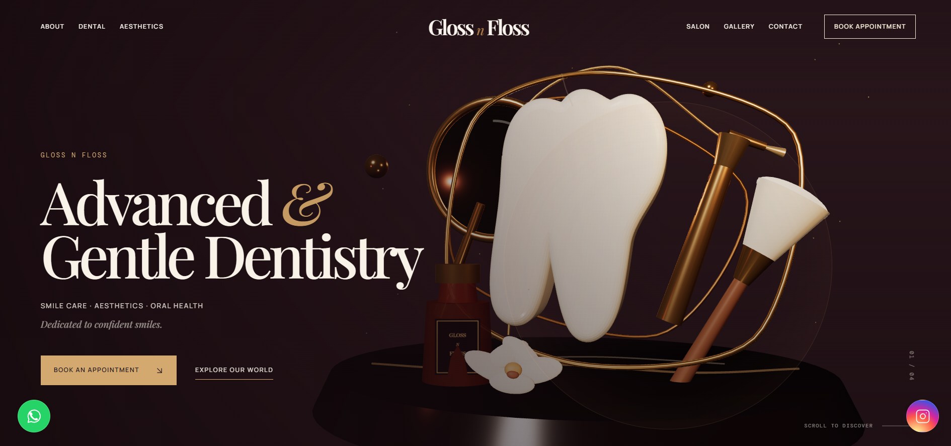 GLOSS & FLOSS homepage screenshot